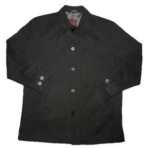 Mac mor Mens Faux Suede Jacket Light Weight  Líned Polyester Sz M Black Botton.